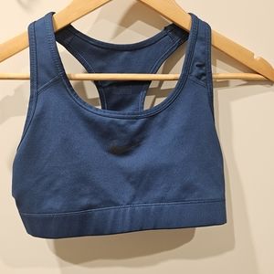 EUC NIKE DEEP BLUE SIZE MEDIUM WITH BLACK CHECK SPORTS BRA